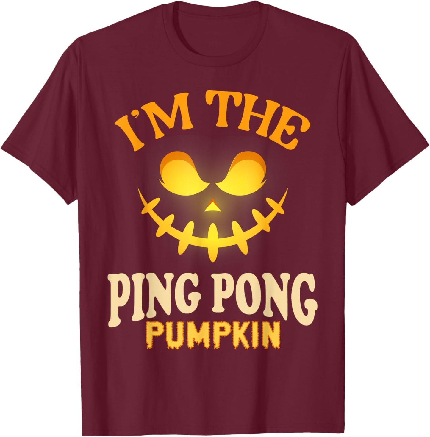 Ping Pong Halloween Pumpkin Matching Costume T-Shirt - T-Shirt | Maroon