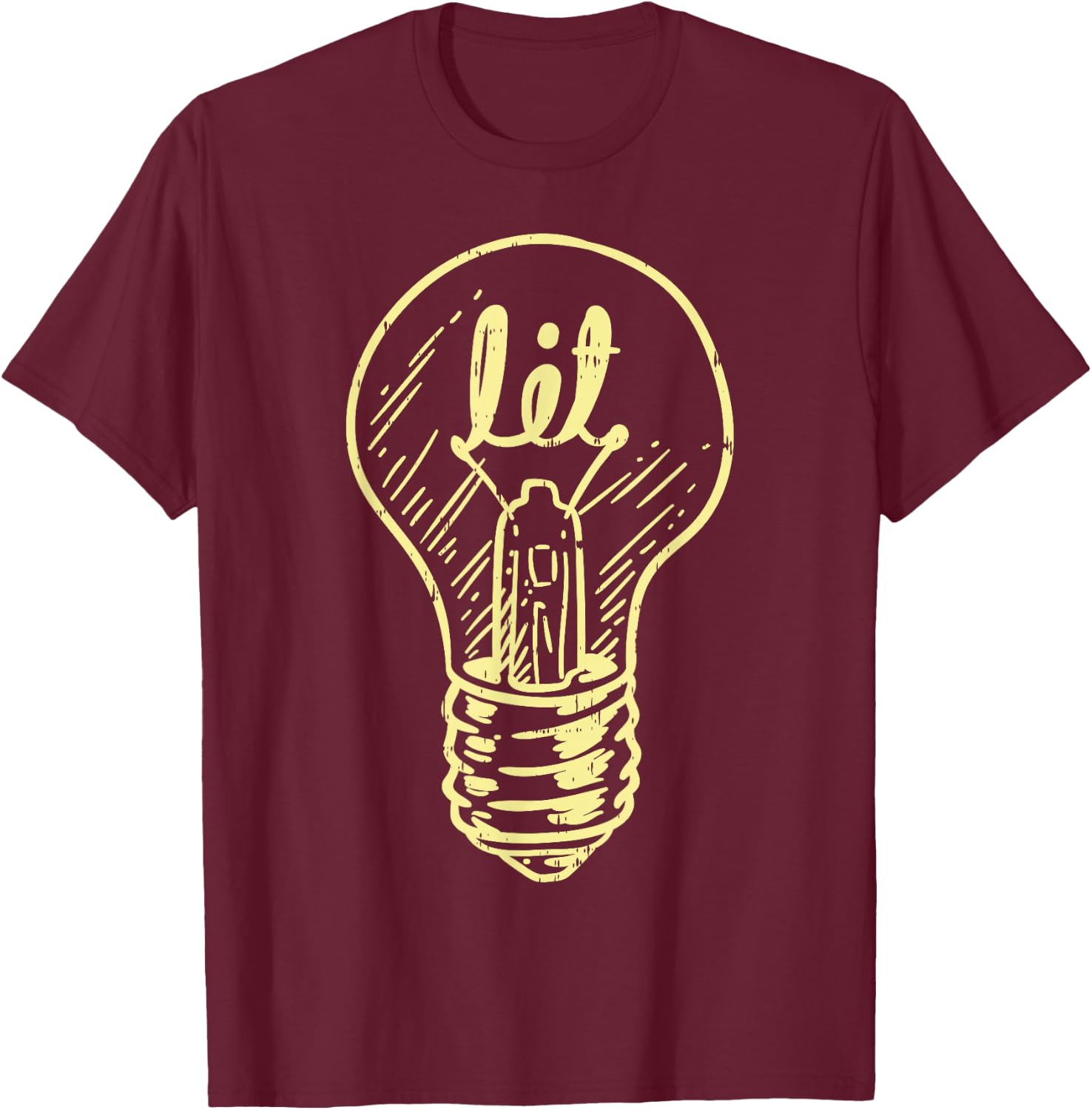 Lit Light Bulb Master Electrician Lineman Men Women Gift T-Shirt - T-Shirt | Maroon