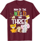 Mom of the Wild and Three Zoo Theme Birthday Safari Jungle T-Shirt - T-Shirt | Maroon