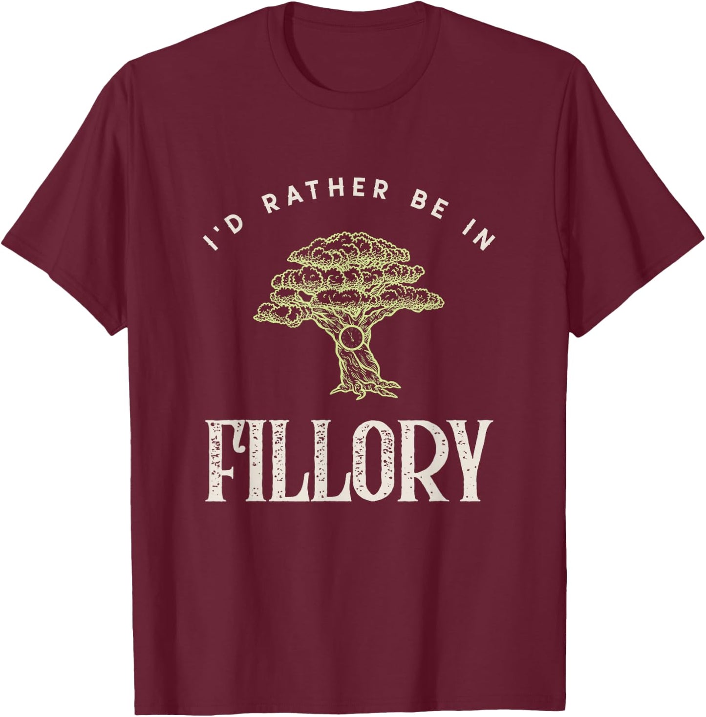 Magical Cat Women's I'd Rather Be In Fillory The Magicians Modern Graphic Print Black Short Sleeve T-Shirt - T-Shirt | Maroon