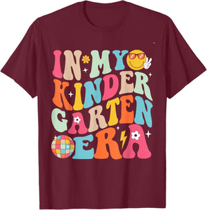 In My Kindergarten Era Boys Girls Back To School Kinder T-Shirt - T-Shirt | Maroon