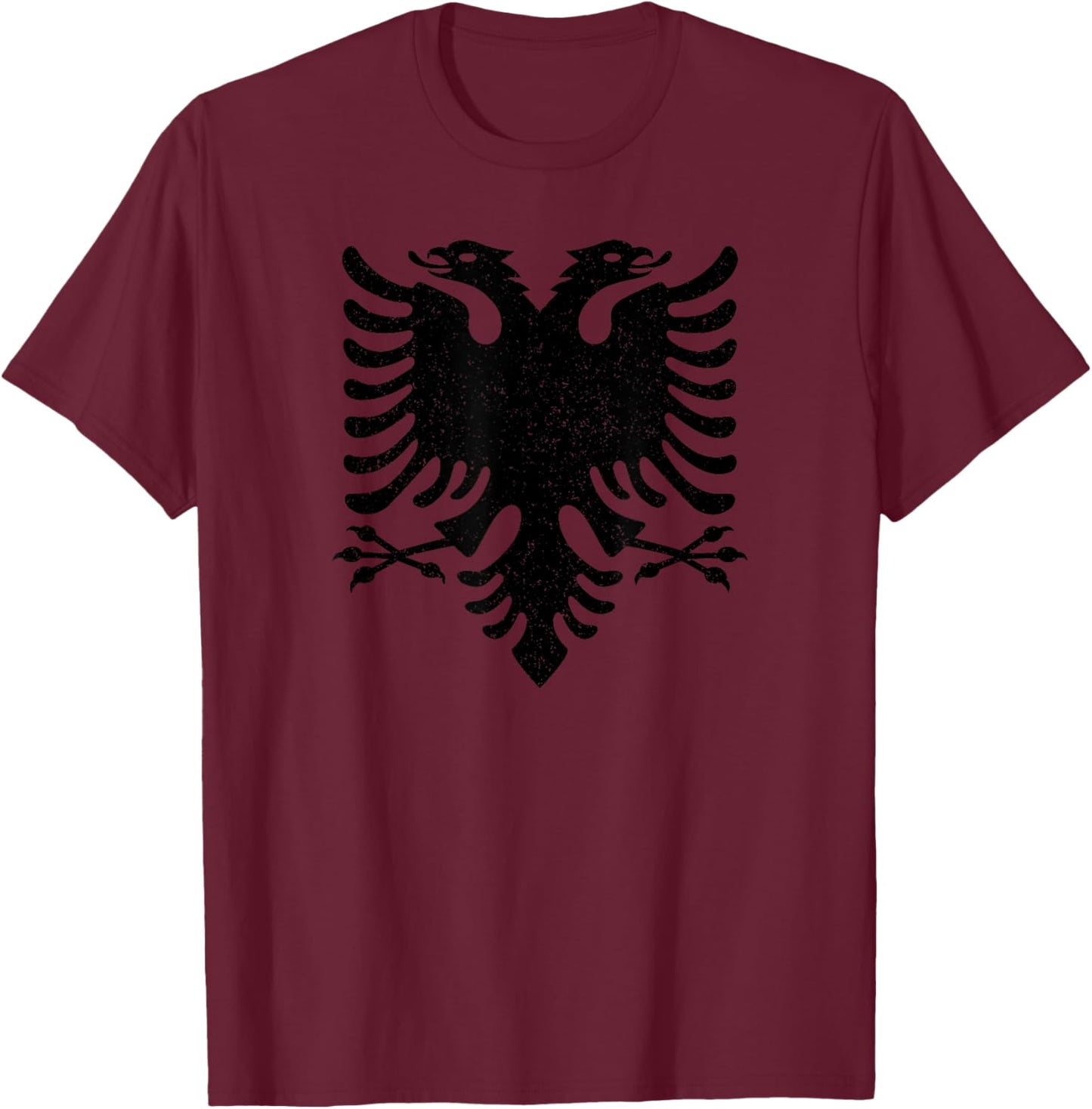 Albania Flag Albanian Double-headed Eagle T-Shirt - T-Shirt | Maroon