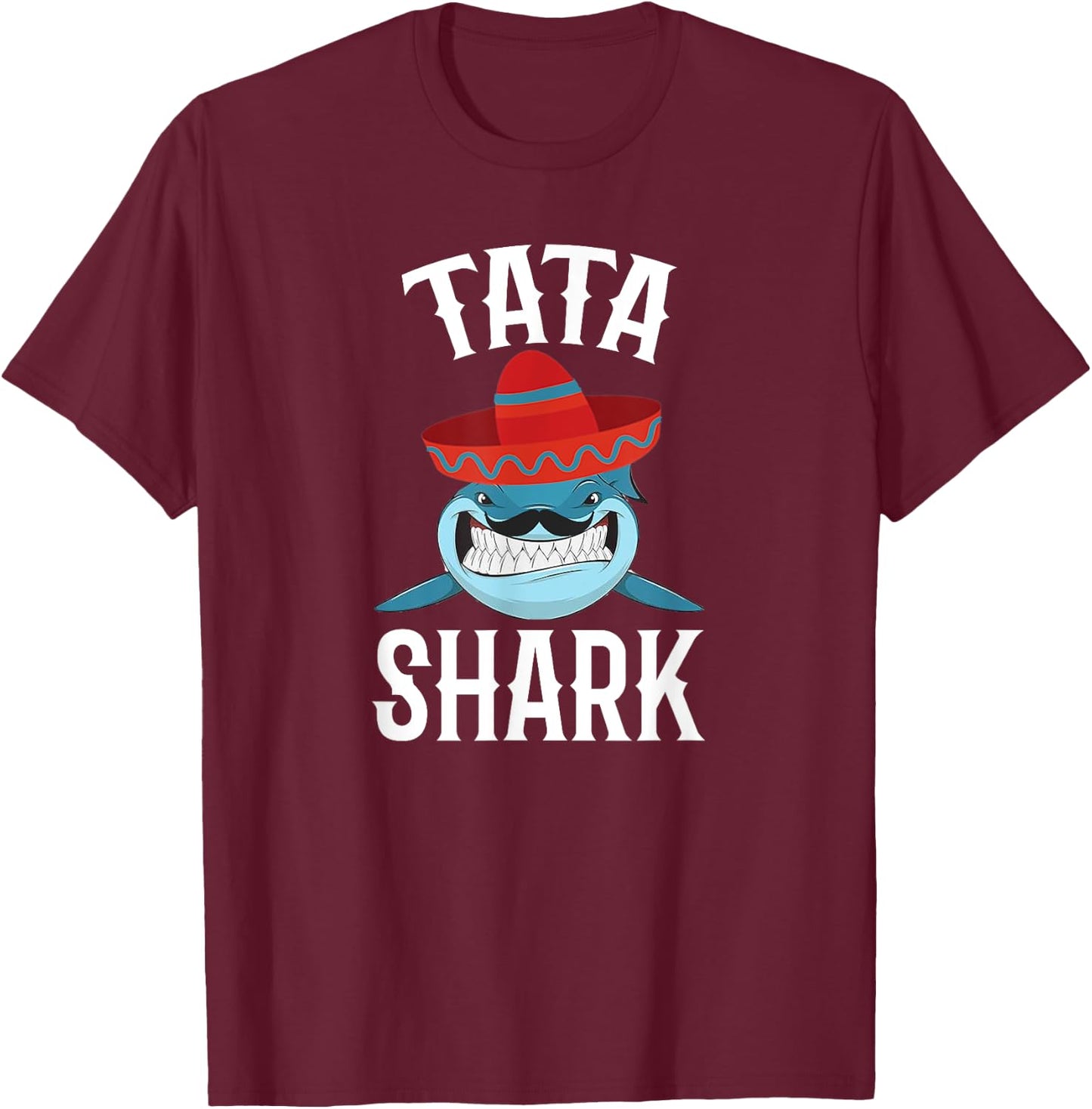 Tata Shark Funny Spanish Daddy T-Shirt - T-Shirt | Maroon