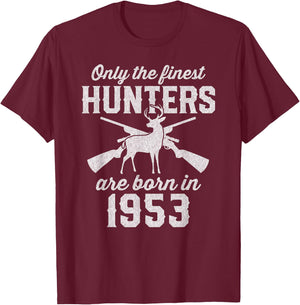 72 Year Old Deer Hunter: Hunting 1953 72nd Birthday T-Shirt - T-Shirt | Maroon