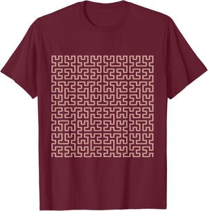 Ordre n Pseudo Hilbert Curve Design T-Shirt - T-Shirt | Maroon
