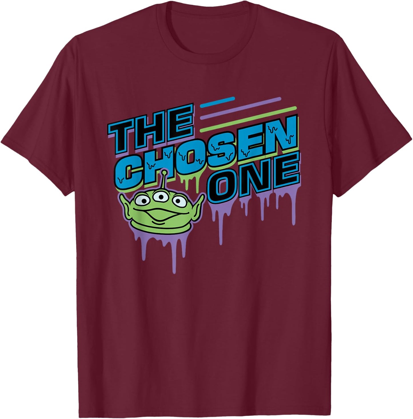 Toy Story Alien The Chosen One Melting Letters T-Shirt - T-Shirt | Maroon