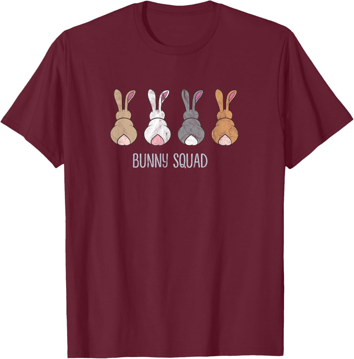 Bunny Squad Funny Ironic Pet Rabbits Team T-Shirt - T-Shirt | Maroon