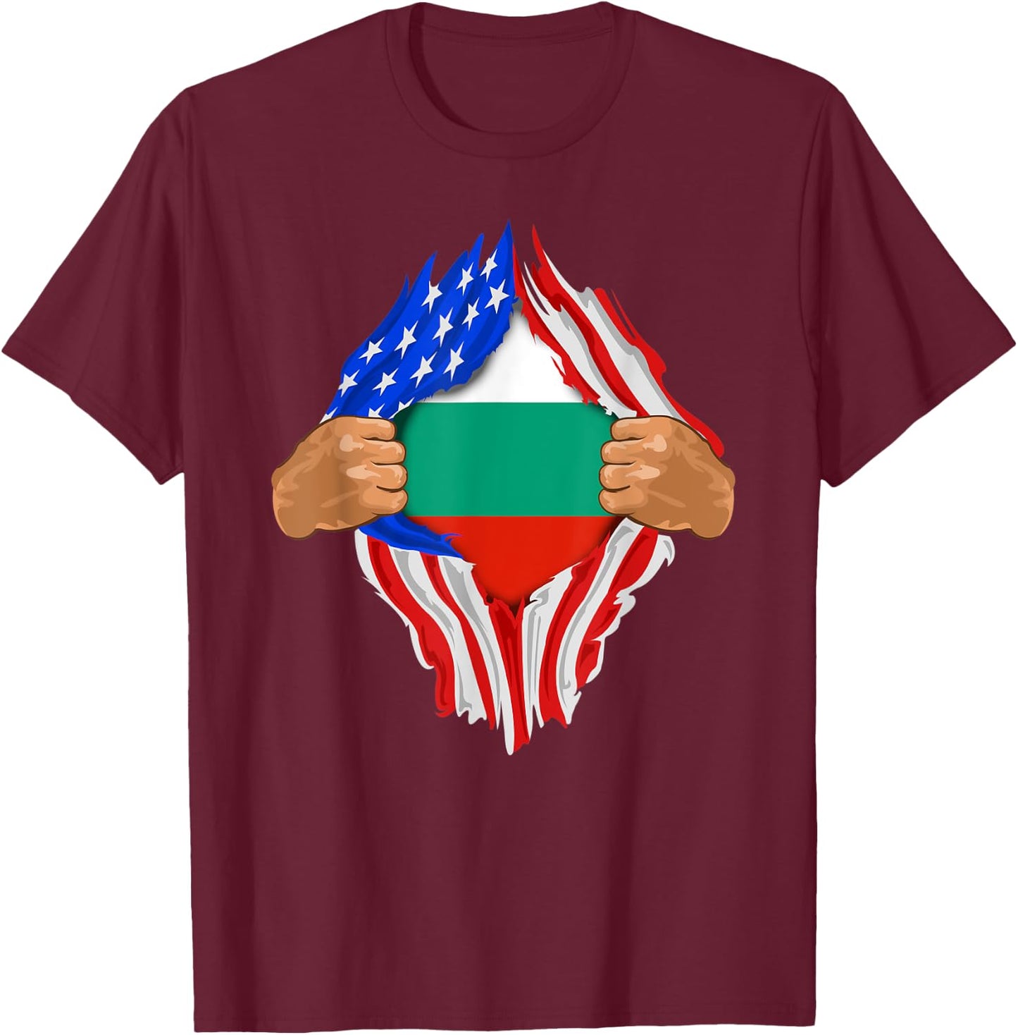 Bulgarian Blood Inside Me | Bulgaria Flag Gift T-Shirt - T-Shirt | Maroon