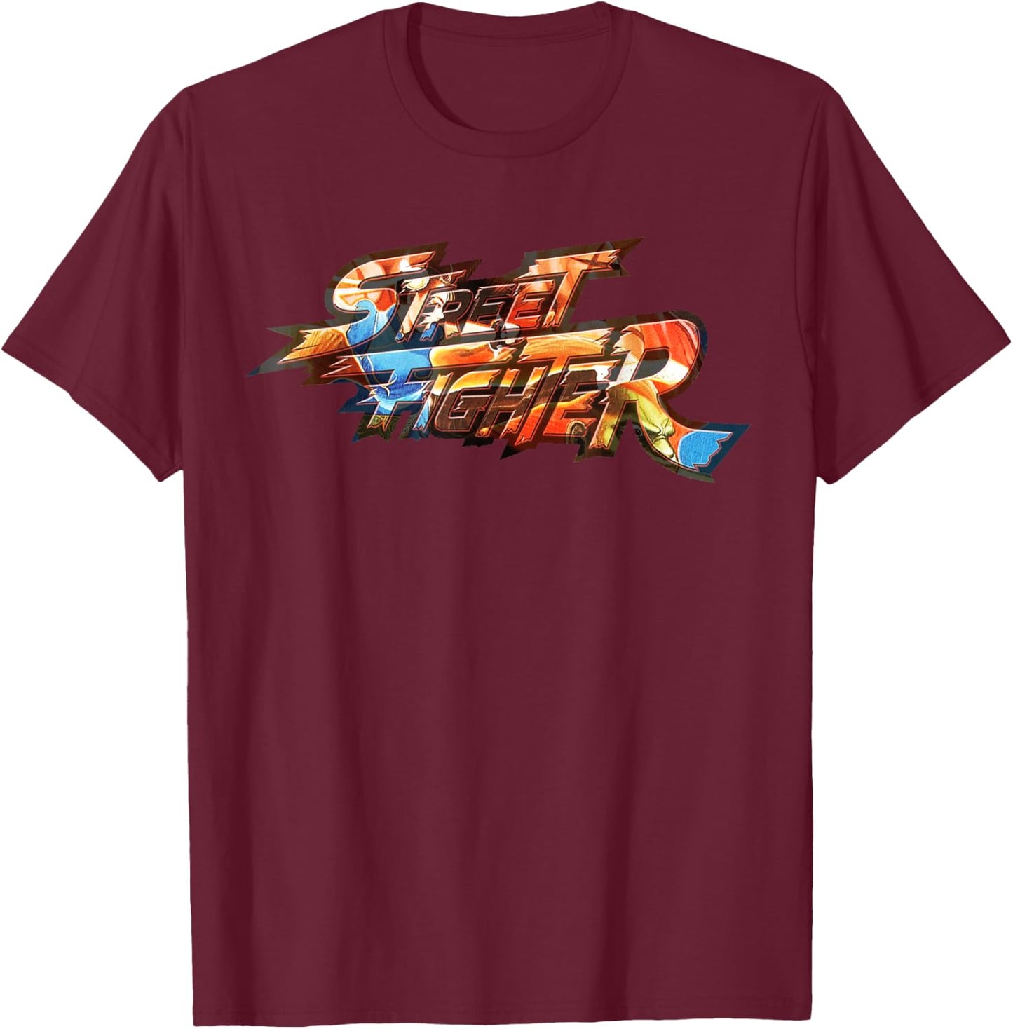 Street Fighter Logo Chun Li Kick Epic Battle Retro Gamer T-Shirt - T-Shirt | Maroon