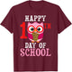Happy 100th Day Of School Owl Cute Teacher Student Girls Owl T-Shirt - T-Shirt | Maroon