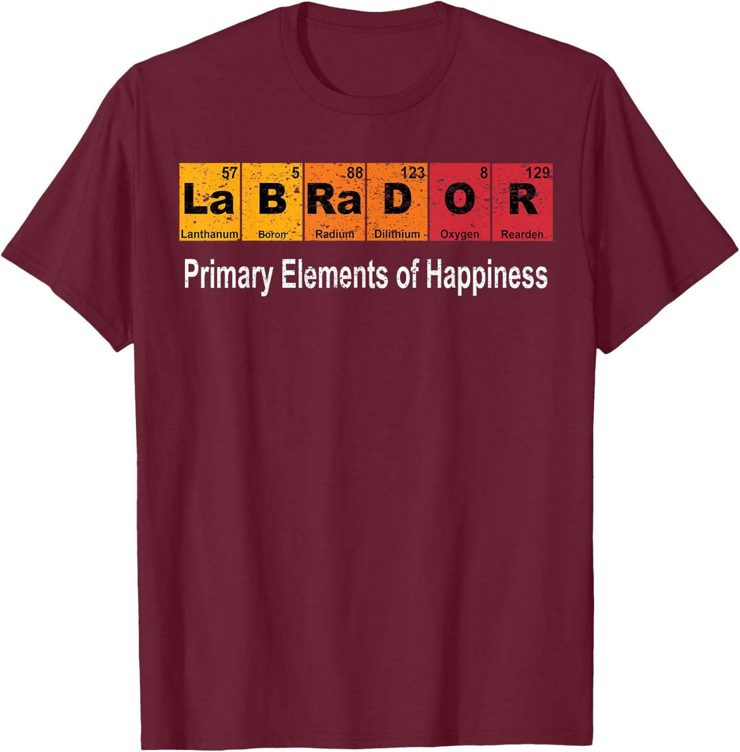 Vintage Labrador Dog Science Funny Periodic Table Pet Men Women Kids T-Shirt - T-Shirt | Maroon