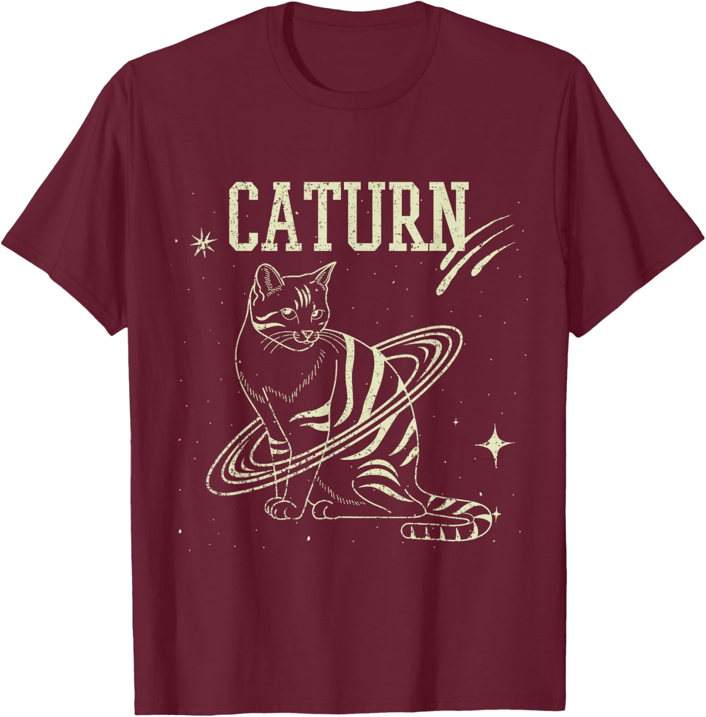 Caturn cat lover gift T-Shirt - T-Shirt | Maroon