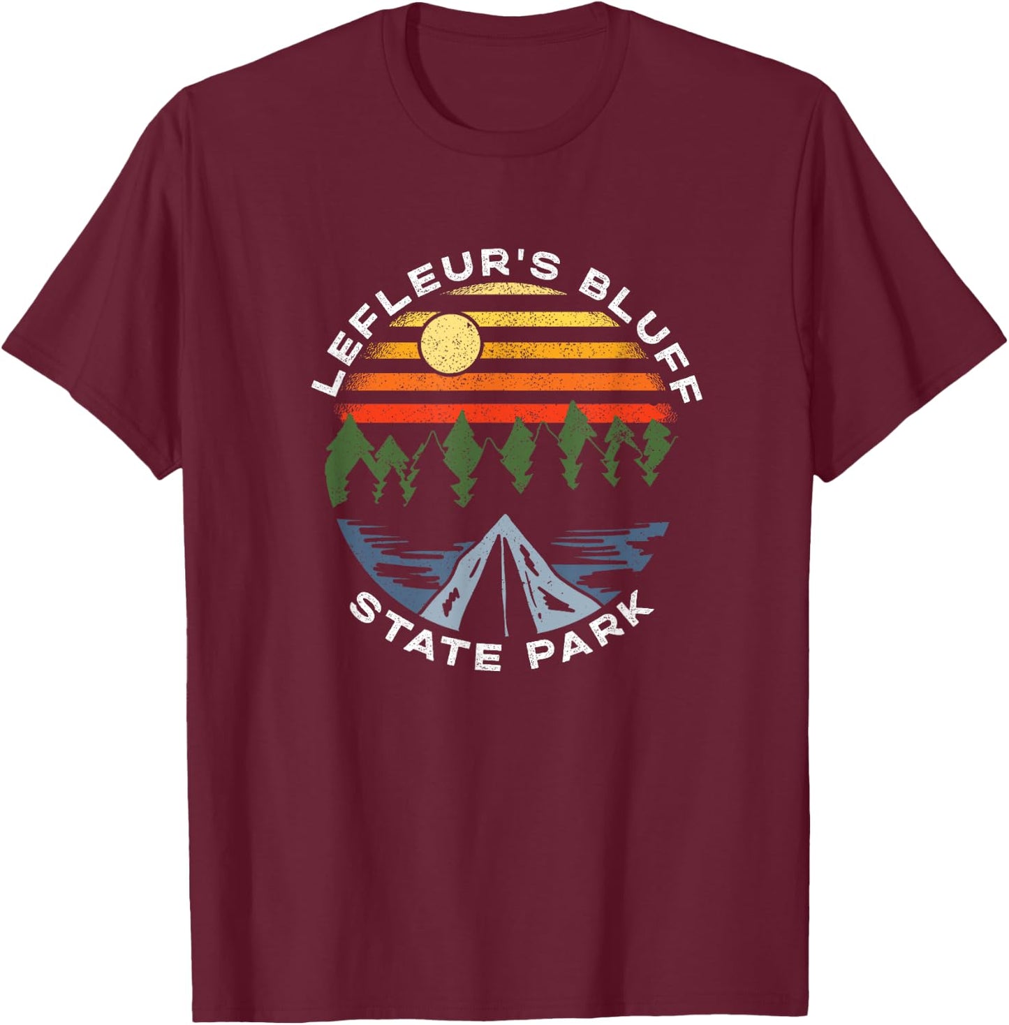 LeFleur's Bluff State Park Mississippi Camping Vacation T-Shirt - T-Shirt | Maroon