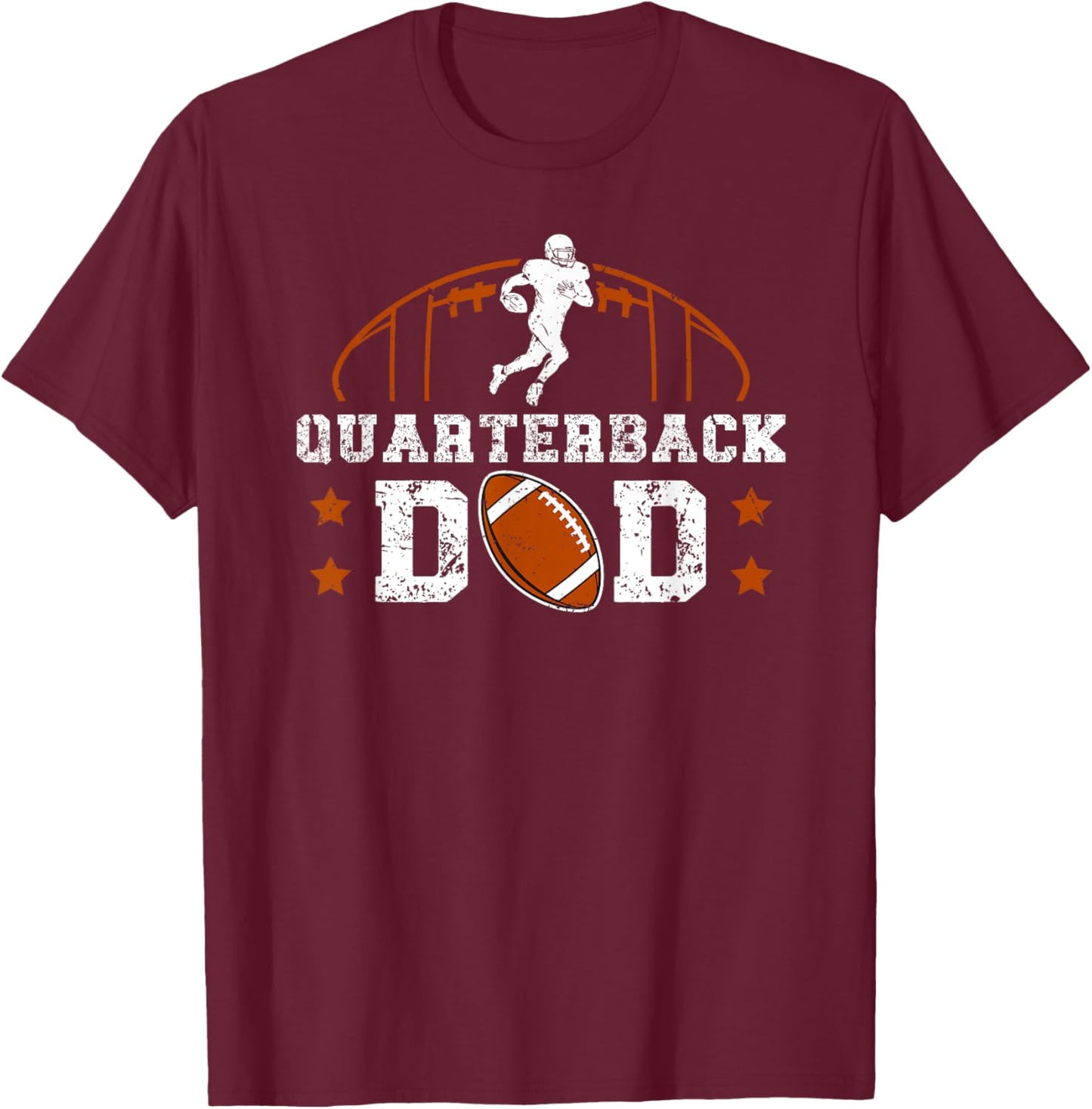 Quarterback Dad Of A Football Quarterback Father T-Shirt - T-Shirt | Maroon