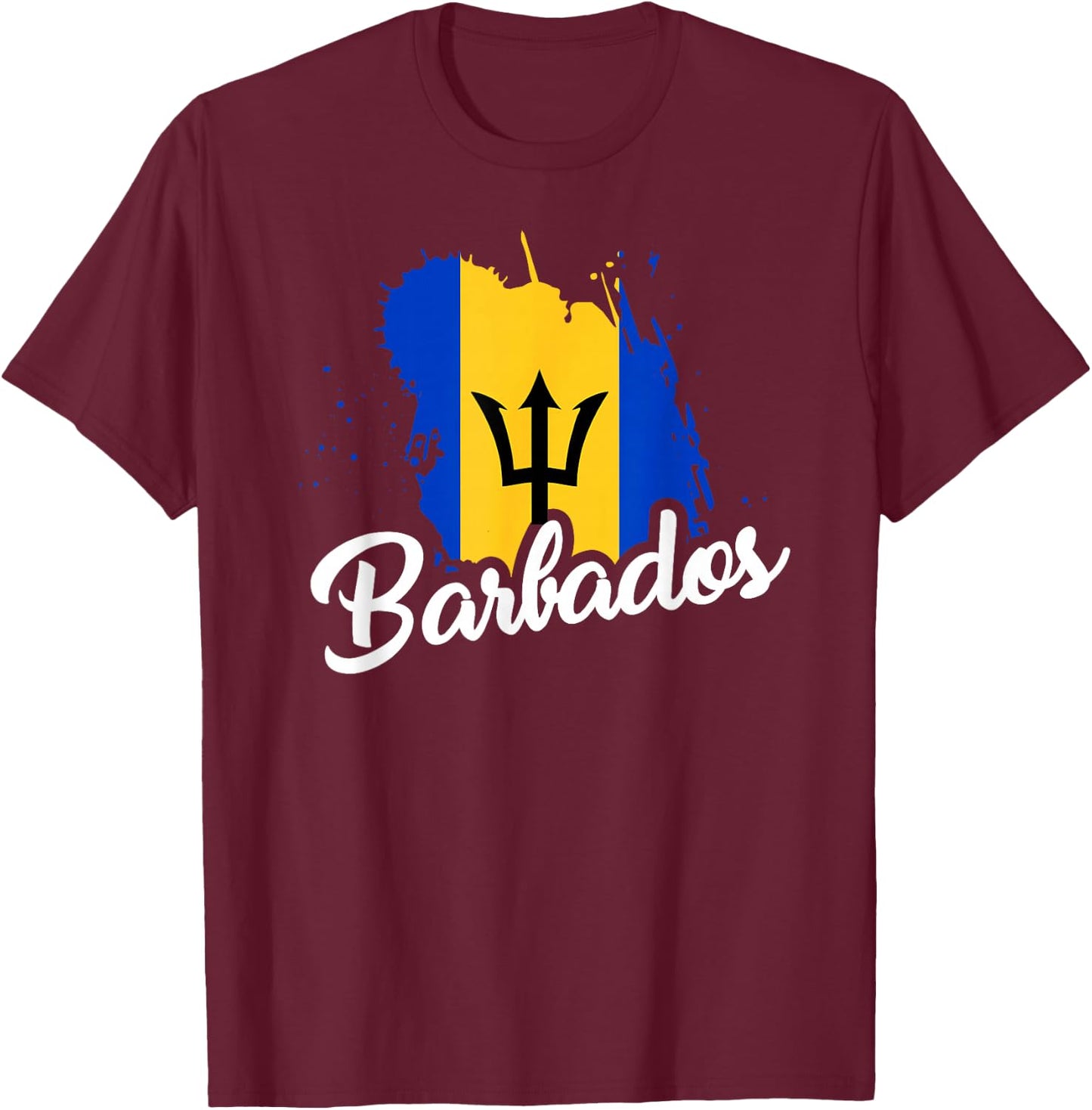 Barbados Flag T Shirt Bajan Proud Roots Love Heritage Cute T-Shirt - T-Shirt | Maroon