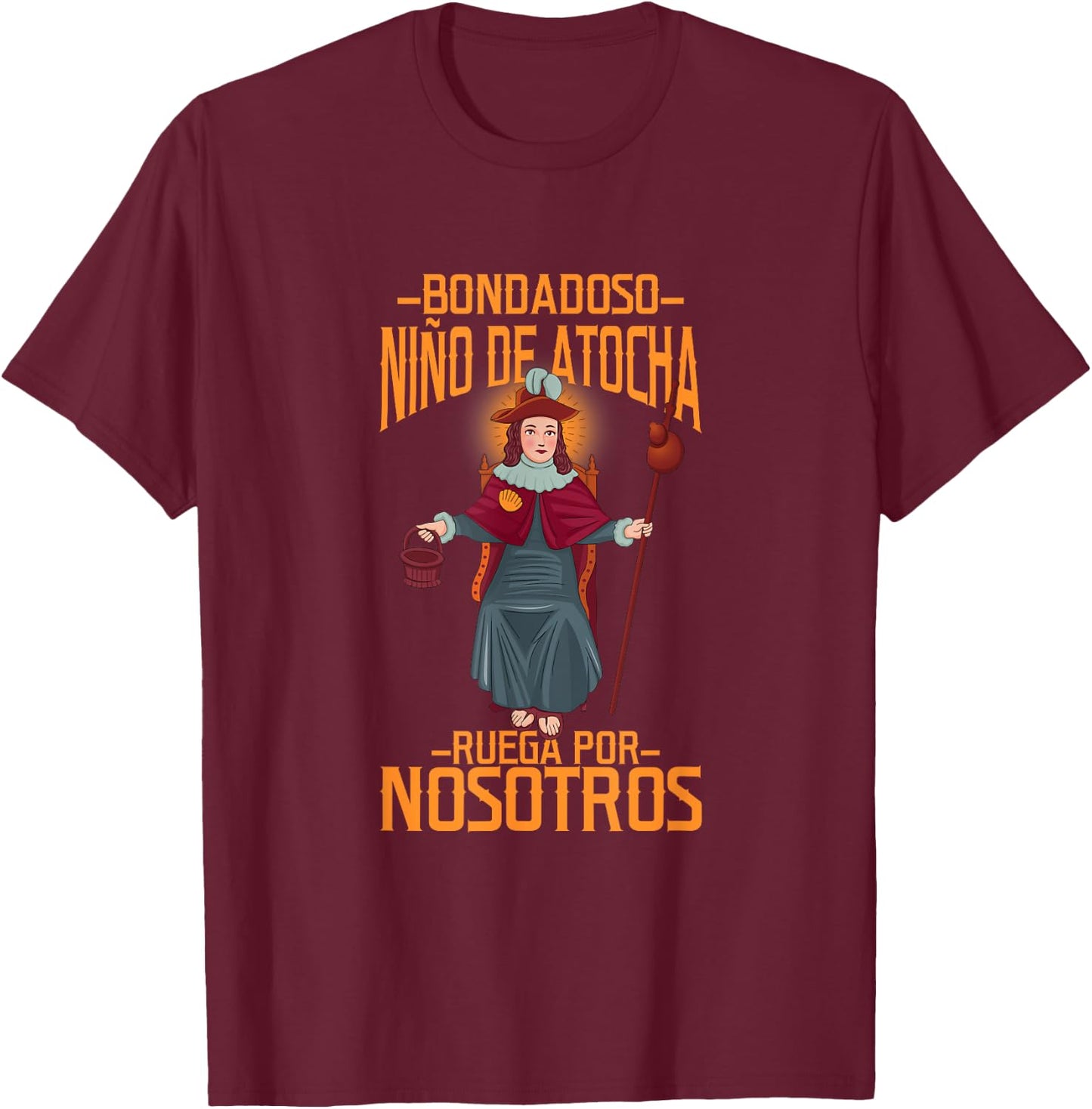 Santo Niño de Atocha. T-Shirt - T-Shirt | Maroon