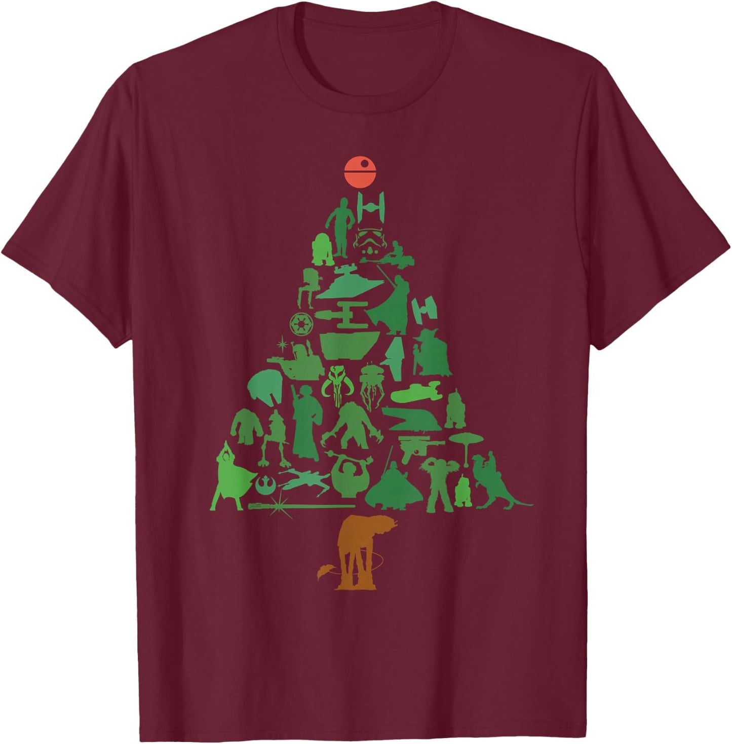 Star Wars Holiday Christmas Tree T-Shirt - T-Shirt | Maroon