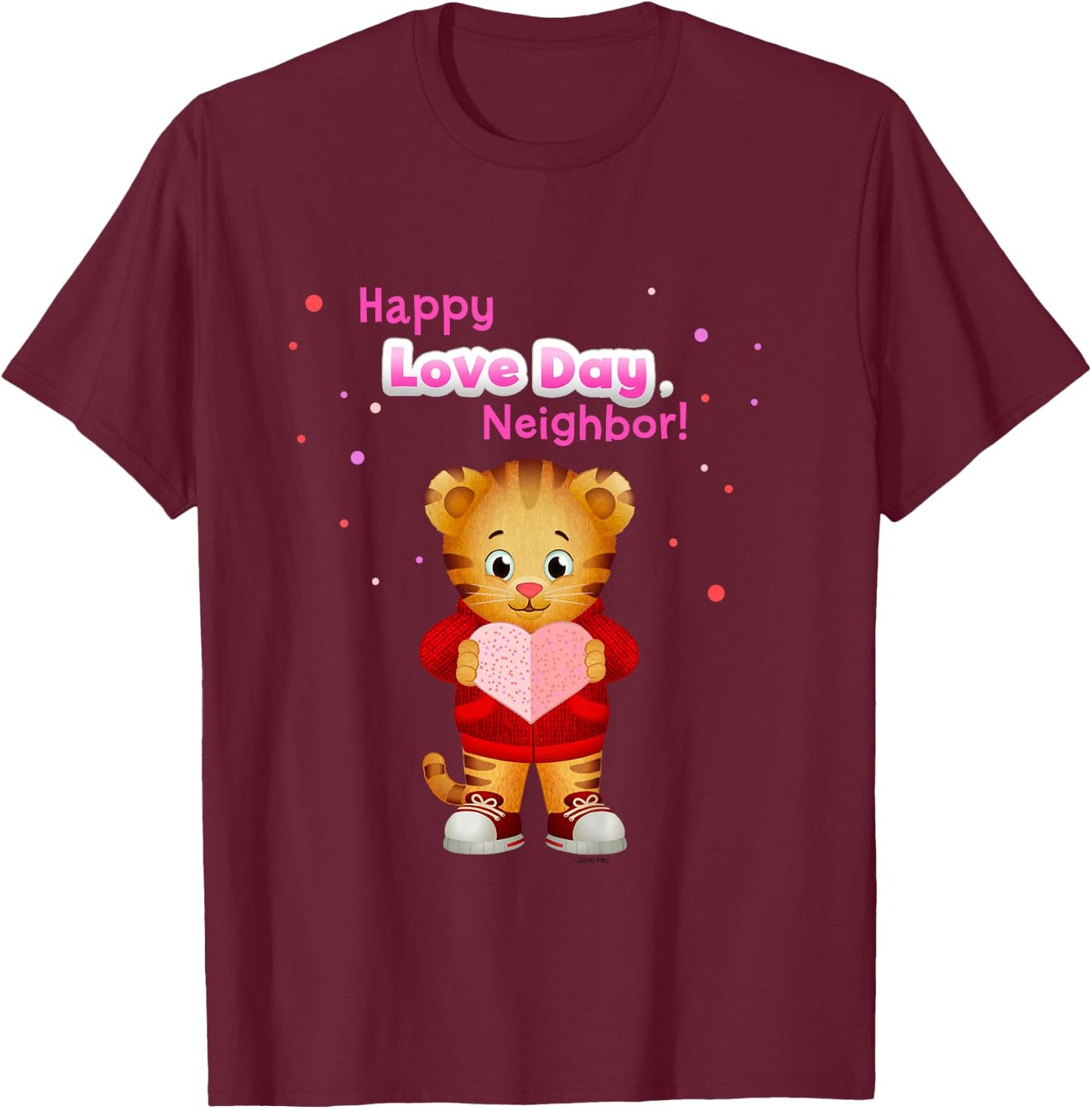Happy Love Day, Daniel Tiger! (Pink) T-Shirt - T-Shirt | Maroon