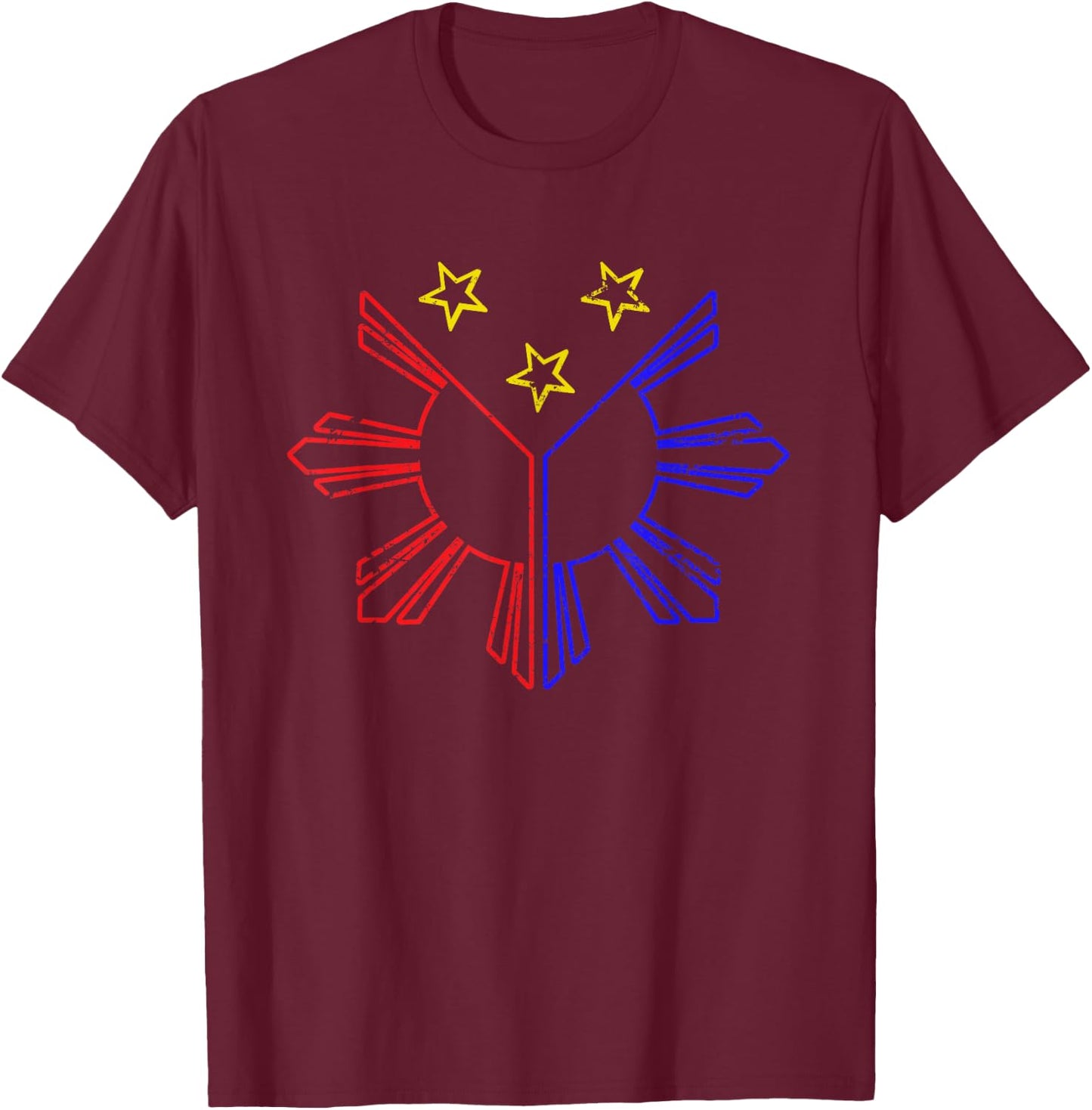 Filipino Philippine Flag Philippines T-Shirt - T-Shirt | Maroon
