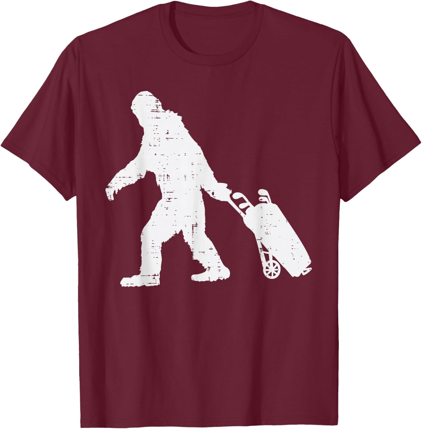 Bigfoot Sasquatch Golf Clubs Funny Golfing Golfer Men Women T-Shirt - T-Shirt | Maroon