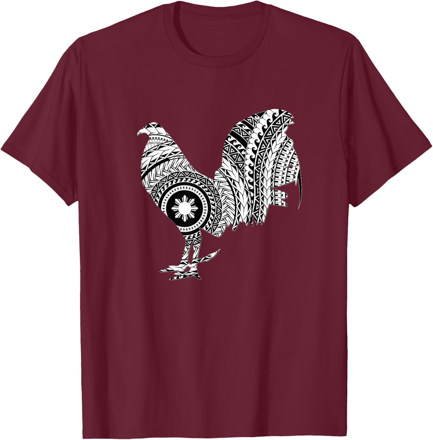Tribal Cockfighting - Rooster T-Shirt - T-Shirt | Maroon