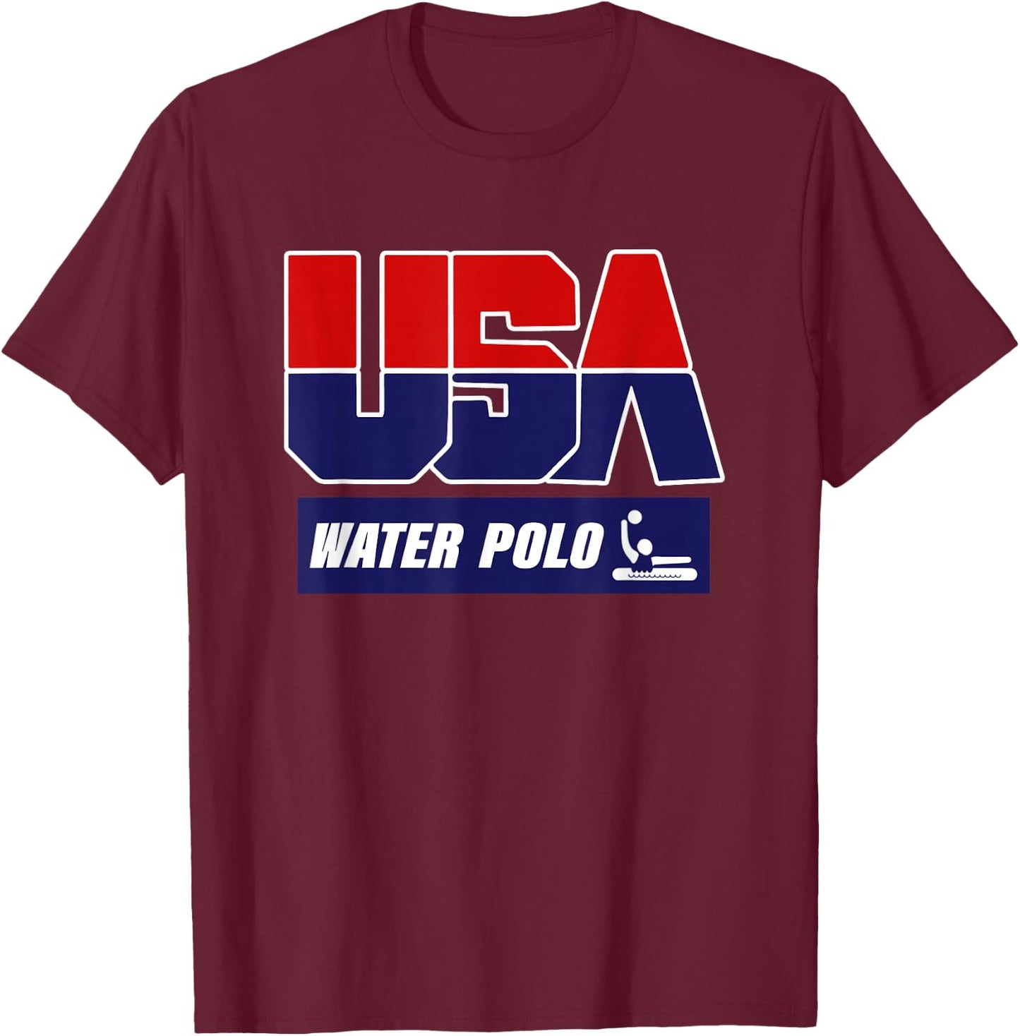 USA Team Sports Men's Water Polo , Black, Small T-Shirt - T-Shirt | Maroon