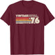 1976 Birthday Vintage, Retro Vintage T-Shirt - T-Shirt | Maroon