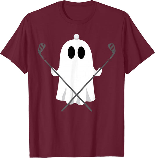 Golfer Halloween Funny Ghost Costume T-Shirt - T-Shirt | Maroon