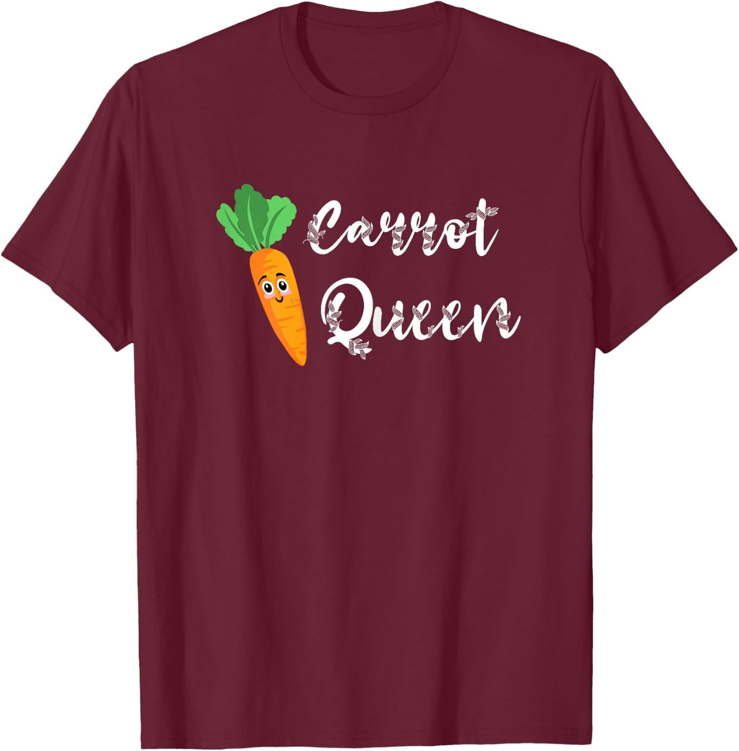 Carrot Queen Health Vegan Vegetable Herbivore Gardening T-Shirt - T-Shirt | Maroon
