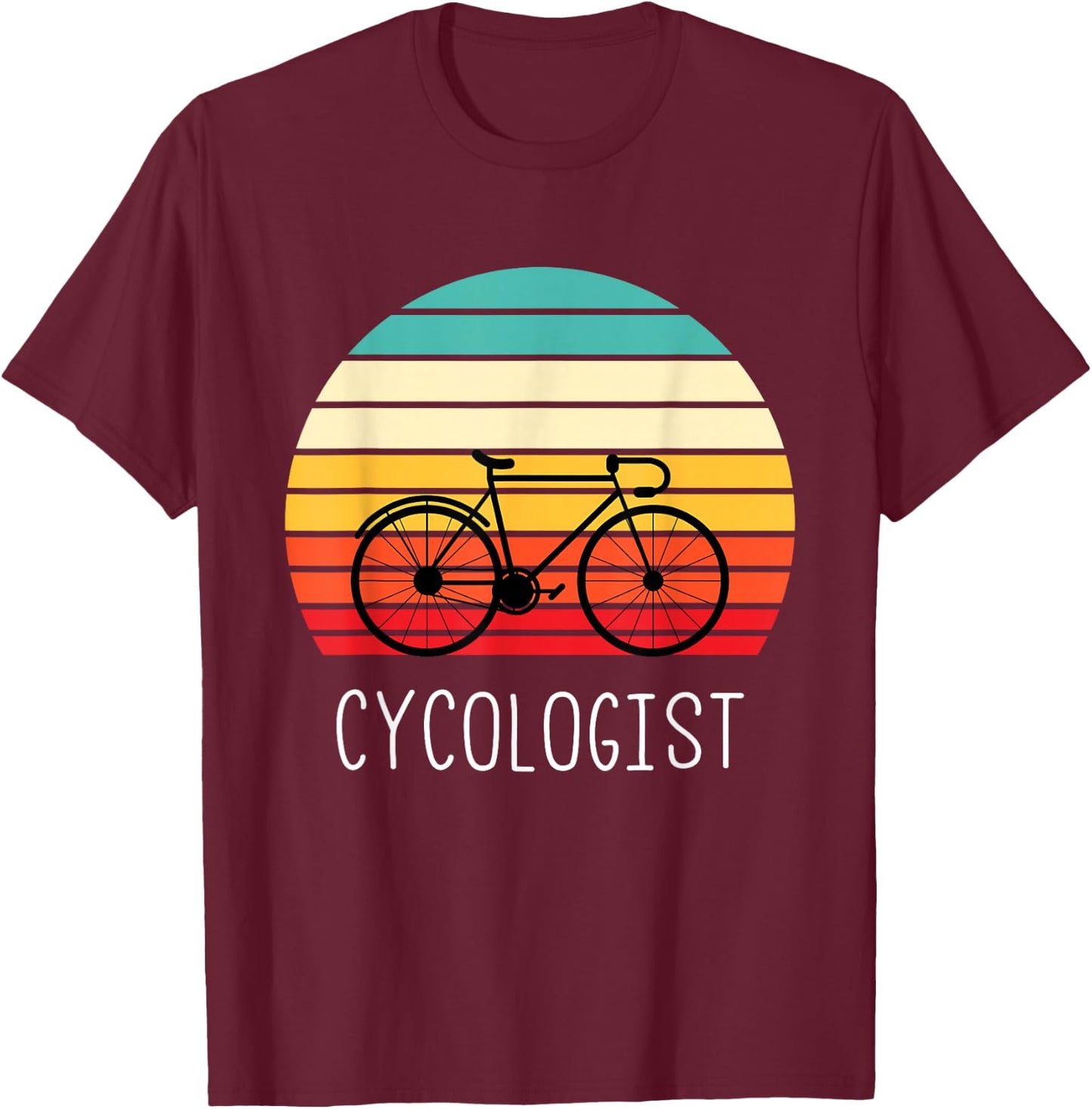 Cycologist - Funny Vintage Cycling & Cyclist Gift T-Shirt - T-Shirt | Maroon