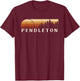 Pendleton, IN Vintage Evergreen Sunset Eighties Retro T-Shirt - T-Shirt | Maroon