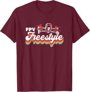 Vintage Quadcopter Racing Retro Fpv Drone Freestyle T-Shirt - T-Shirt | Maroon