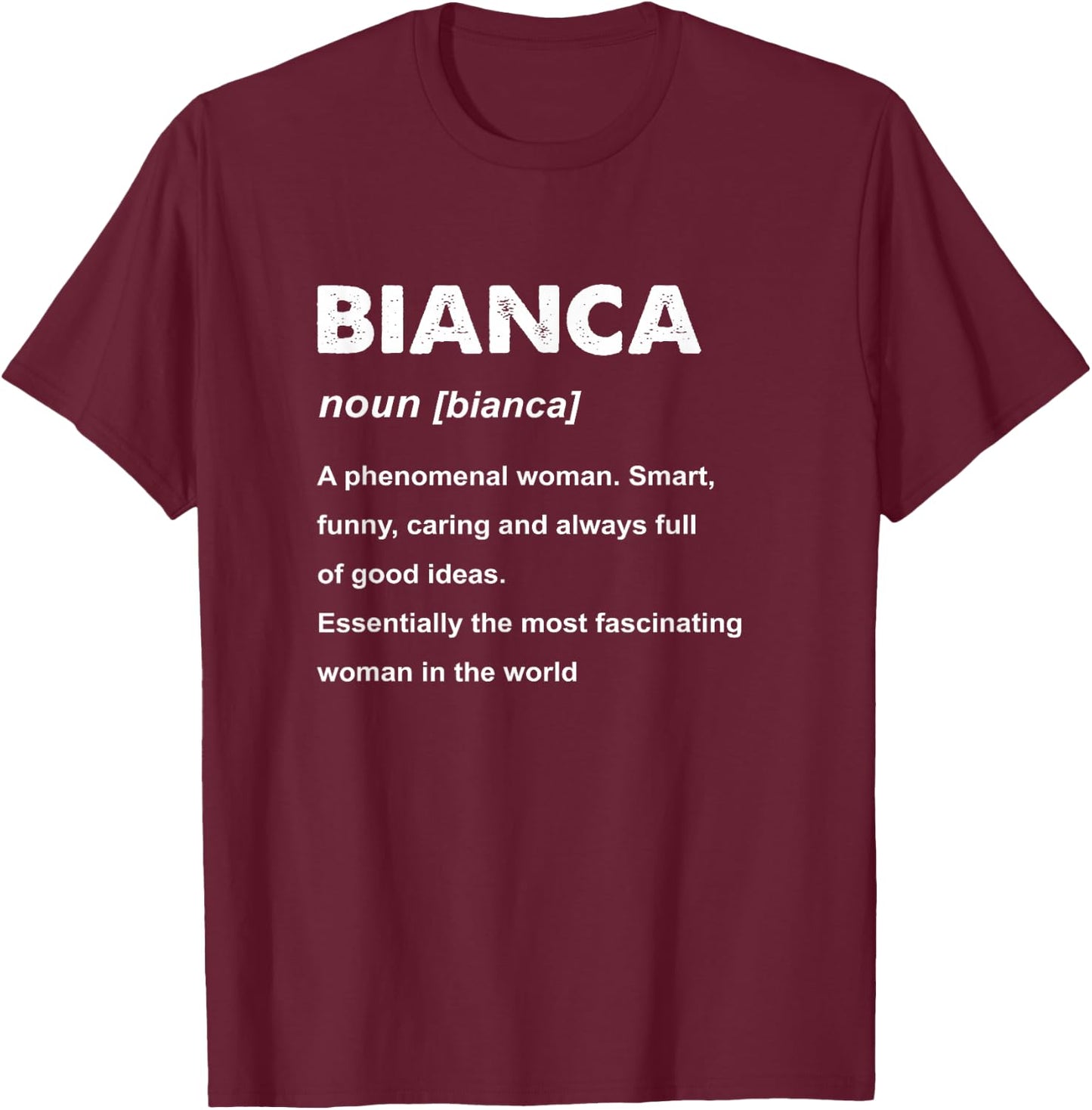 Bianca Name T-Shirt - T-Shirt | Maroon