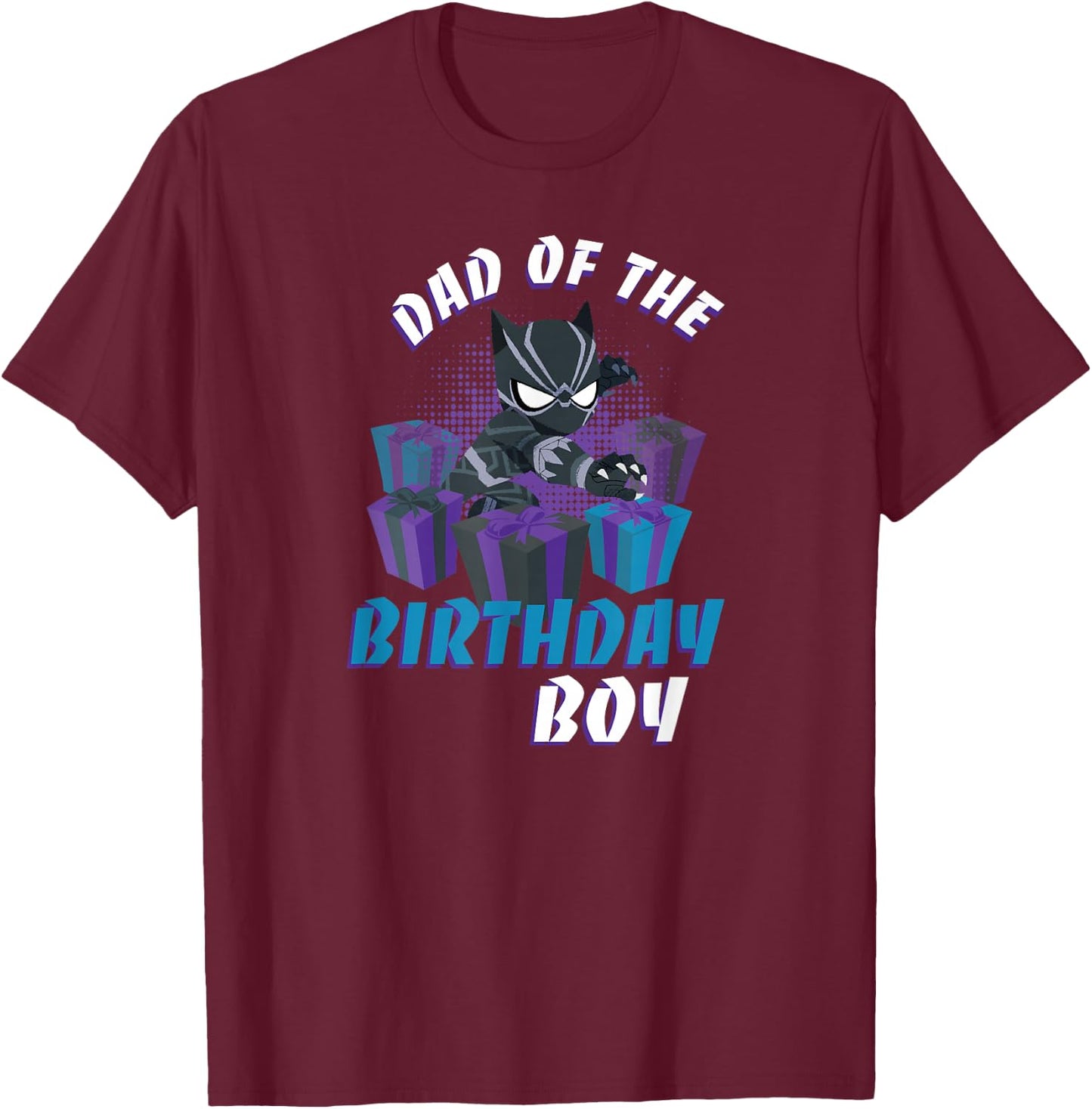 Marvel Black Panther Family Party Dad of the Birthday Boy T-Shirt - T-Shirt | Maroon