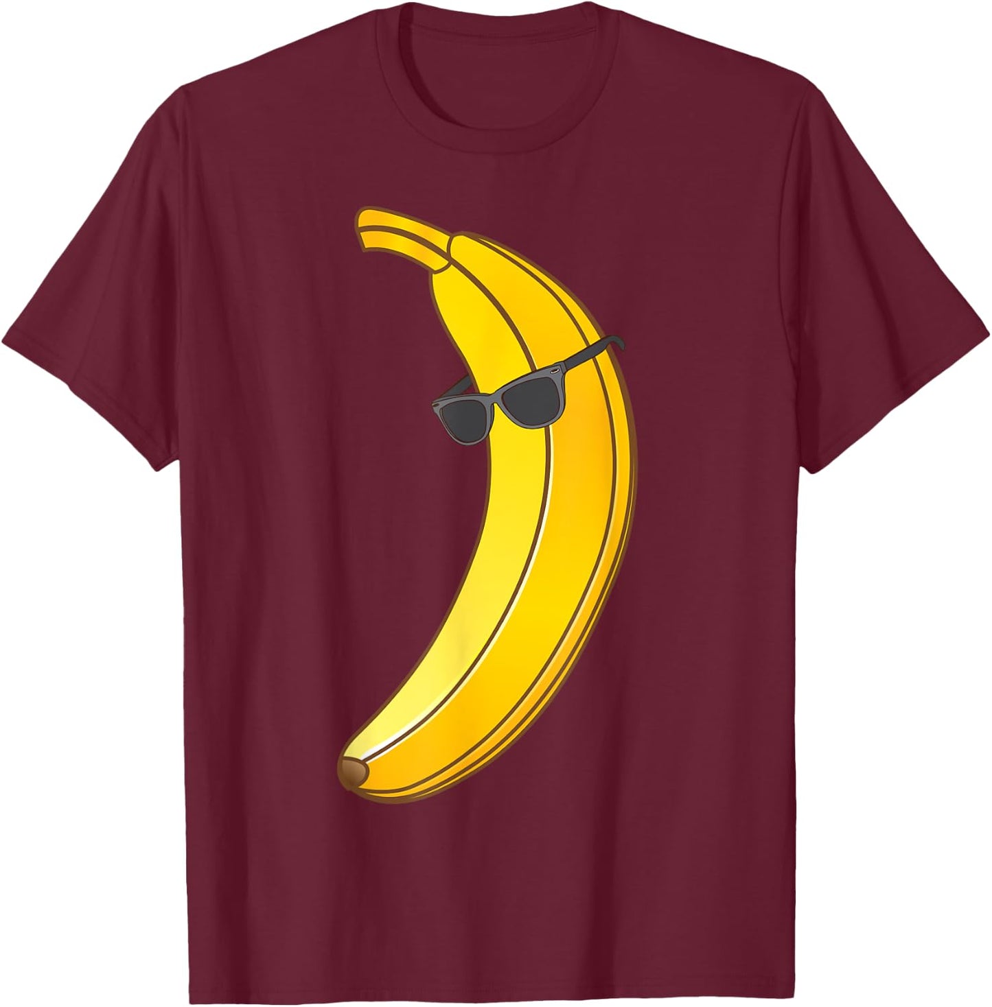 Cool Banana Wearing Sunglasses | Funny Fruit Eyewear Gift T-Shirt - T-Shirt | Maroon