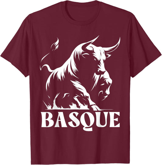 Basque Running of the Bulls, Basque Country, Basque T-Shirt - T-Shirt | Maroon