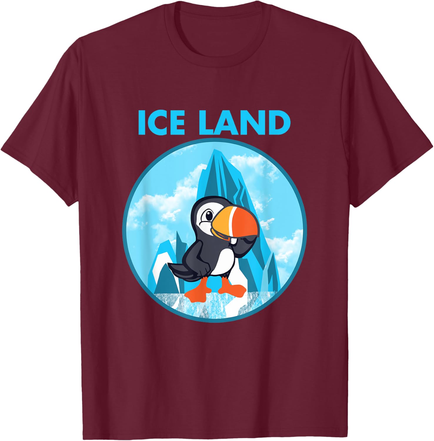 Puffin Iceland T-Shirt - T-Shirt | Maroon