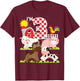 Farm Animals Barnyard 3rd Birthday I'm 3 Year Old Toddler T-Shirt - T-Shirt | Maroon