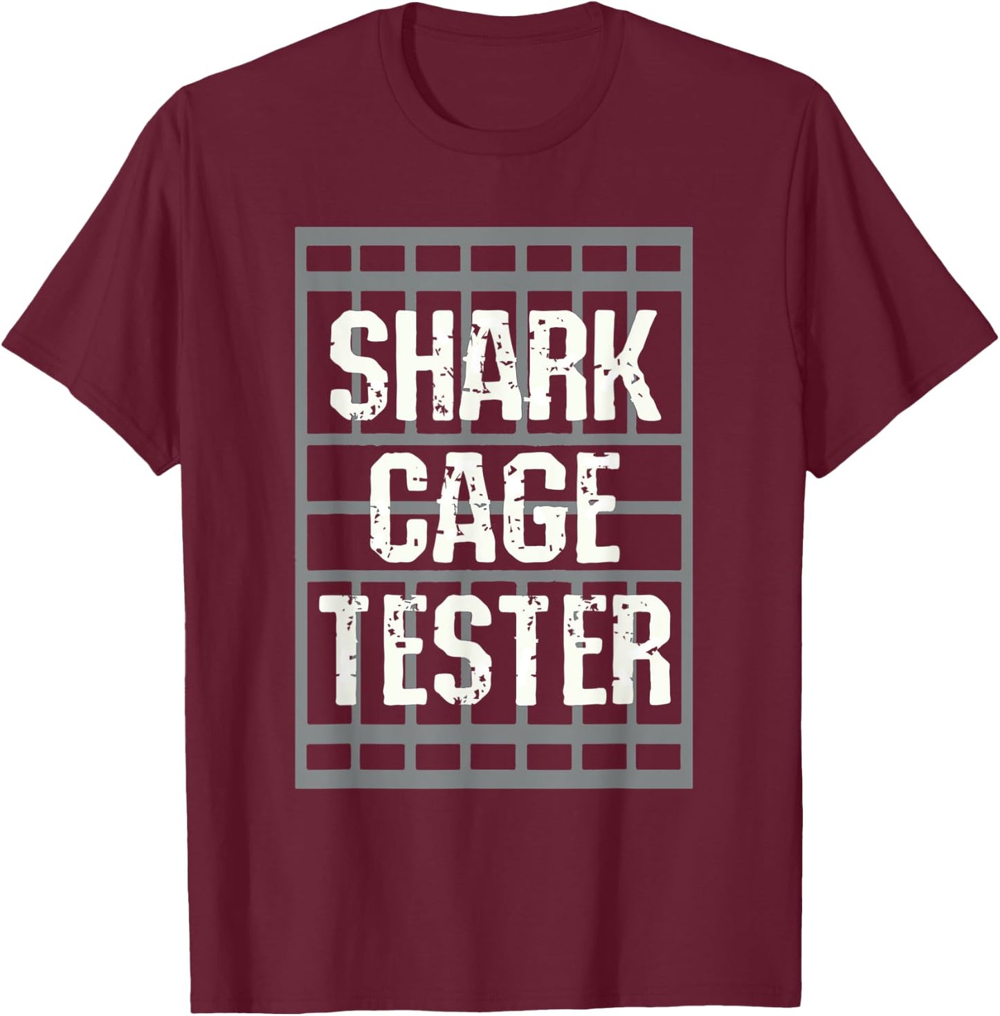 Funny Amputee Disability Shark Cage Tester Surgery Joke T-Shirt - T-Shirt | Maroon