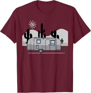 The perfect retro Airstream camping trailer . T-Shirt - T-Shirt | Maroon