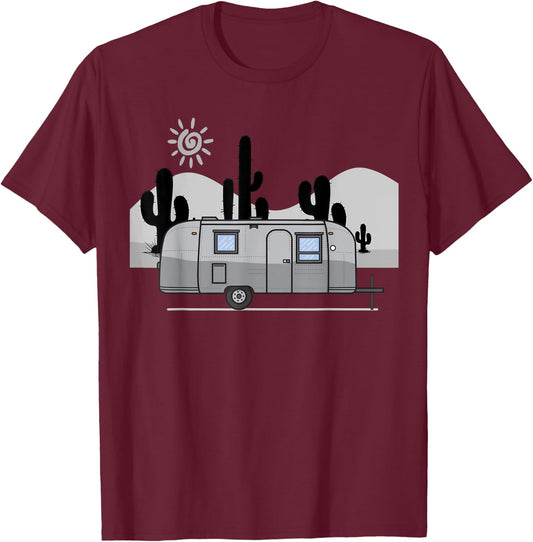 The perfect retro Airstream camping trailer . T-Shirt - T-Shirt | Maroon