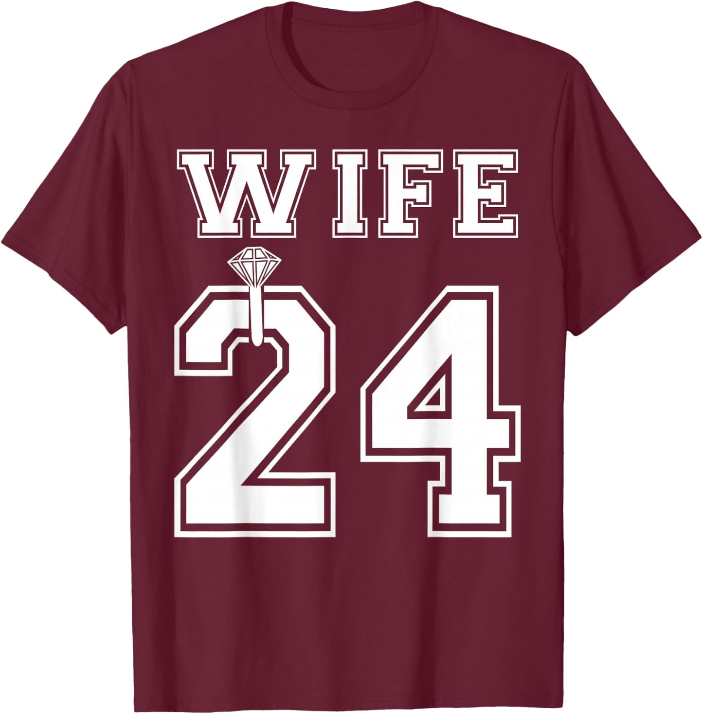 2024 Wife Husband Matching Engagement Party Honeymoon T-Shirt - T-Shirt | Maroon