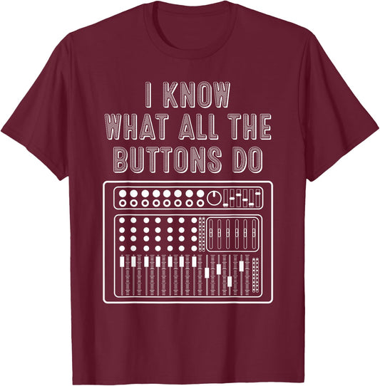 Funny Music Engineer Gift Cute DJ Sound Technician Men Women T-Shirt - T-Shirt | Maroon