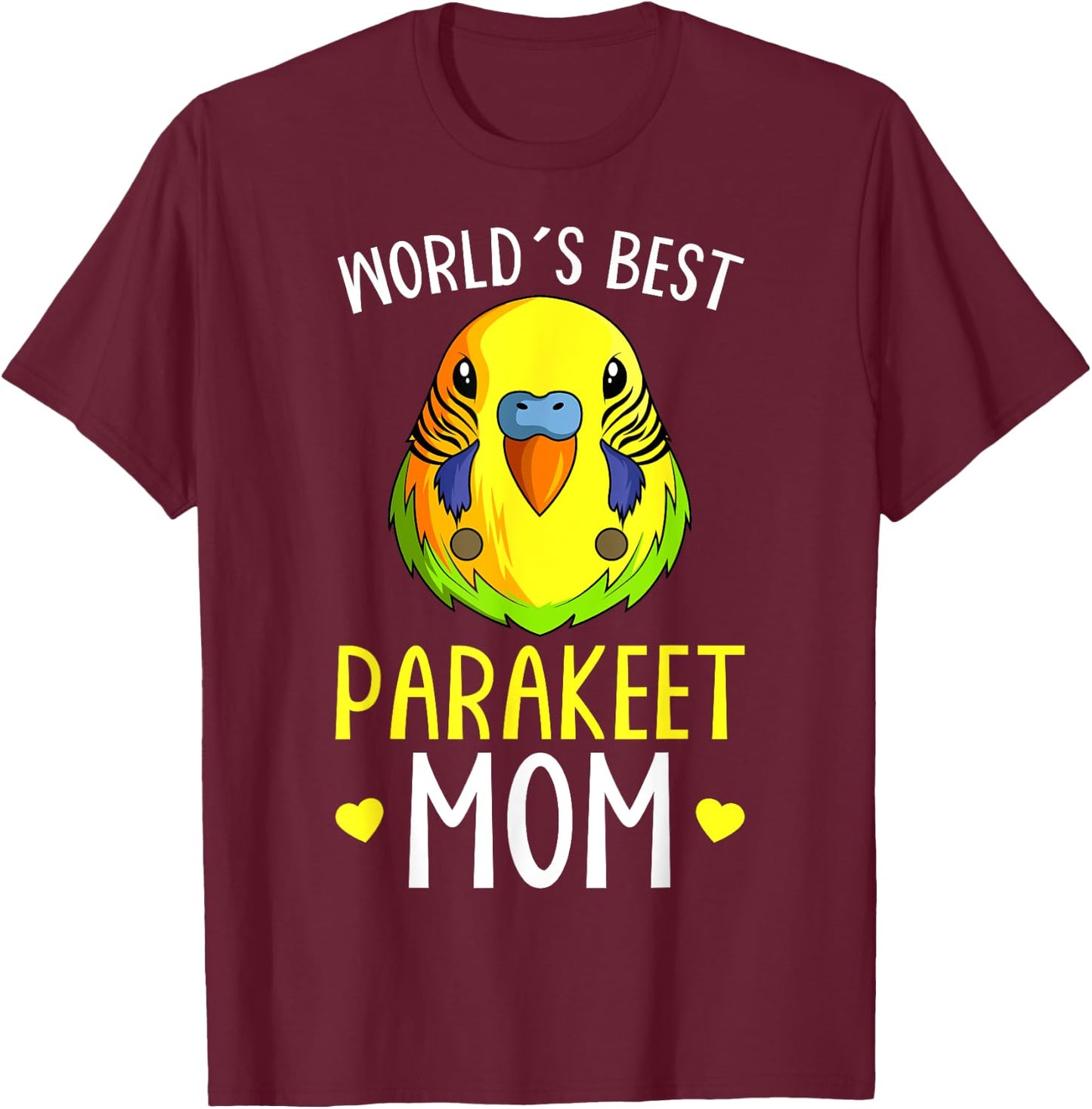Parakeet Mom Budgie Budgerigar T-Shirt - T-Shirt | Maroon