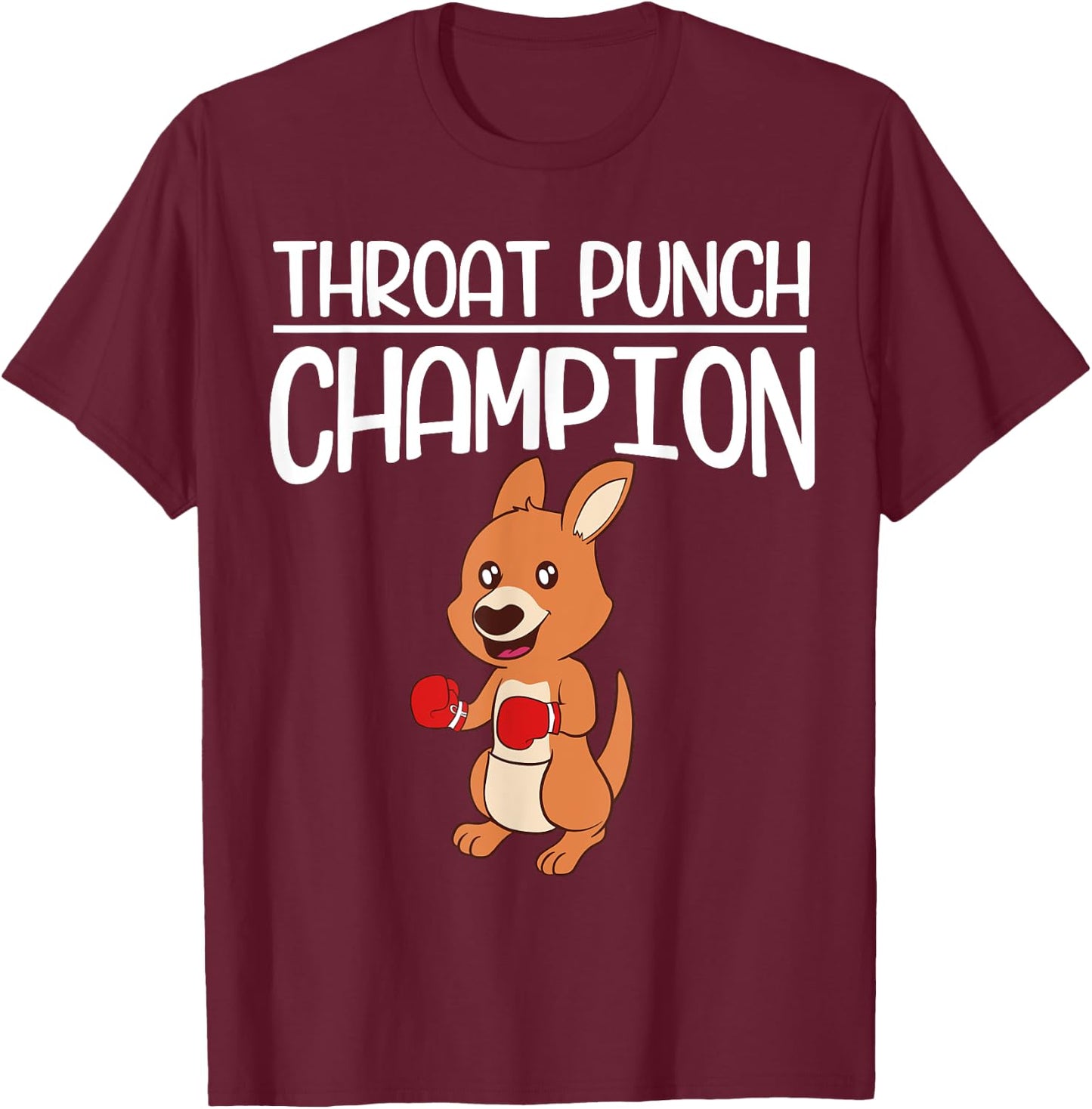 Kangaroo Throat Punch Champion Ring T-Shirt - T-Shirt | Maroon