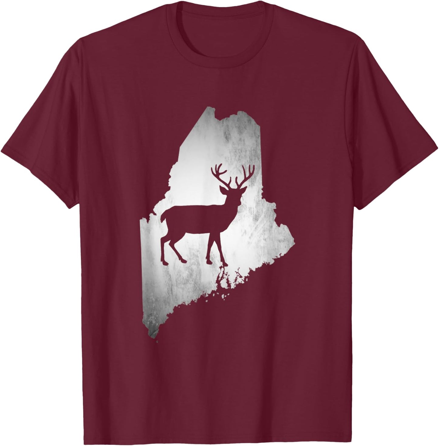 Maine Deer Hunting T-Shirt - T-Shirt | Maroon
