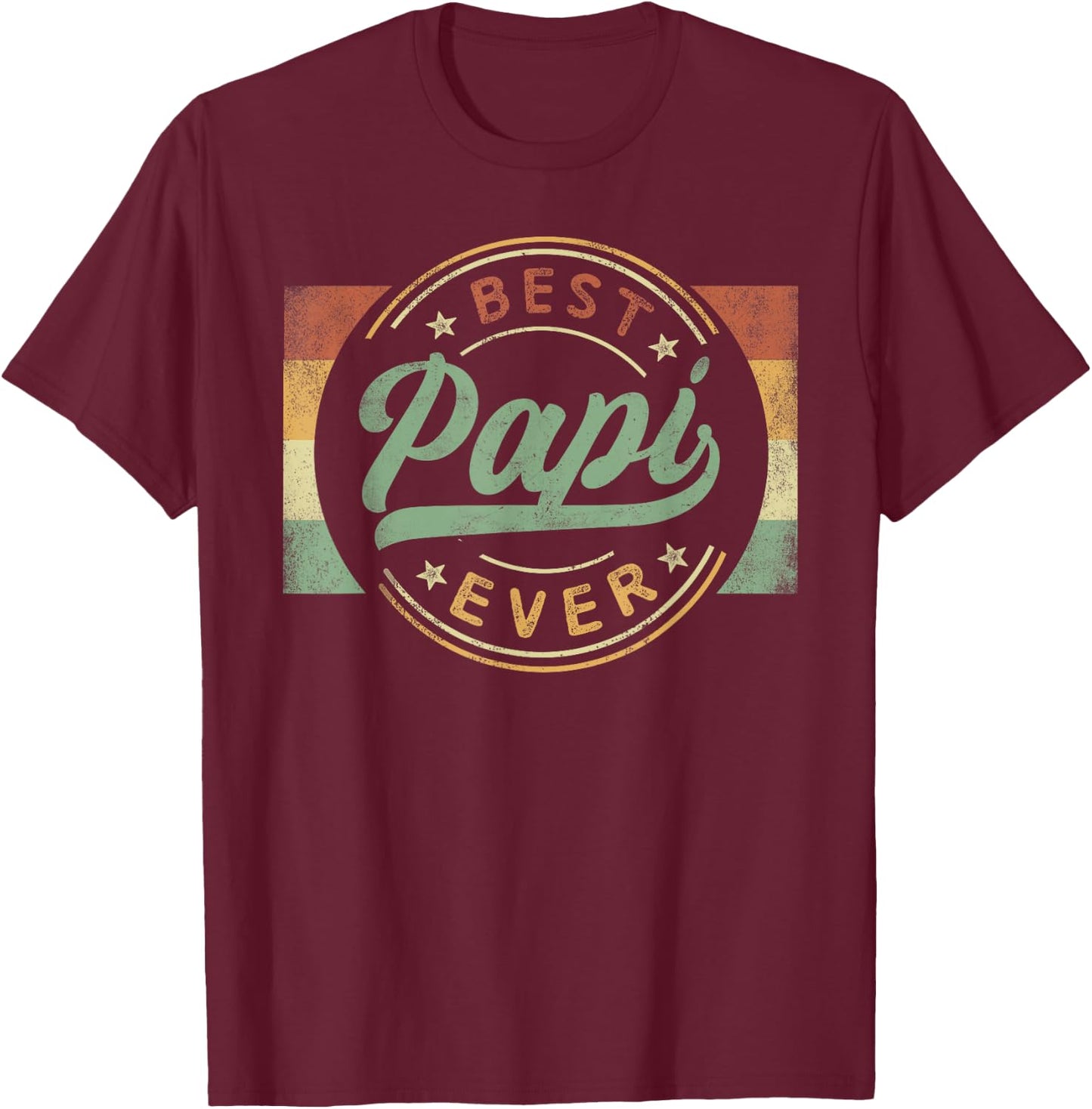 Best Papi Ever Emblem Father's Day Papi Gifts Grandpa T-Shirt - T-Shirt | Maroon