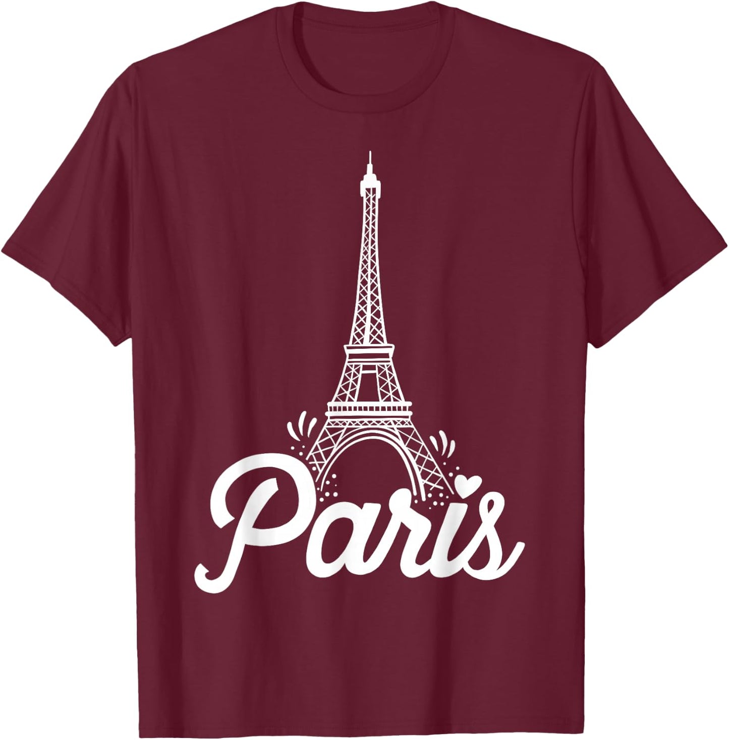 Paris France Eiffel Tower Vintage Gift T-Shirt - T-Shirt | Maroon