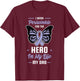 Stomach Cancer Awareness Periwinkle Ribbon Hero Dad Gift T-Shirt - T-Shirt | Maroon