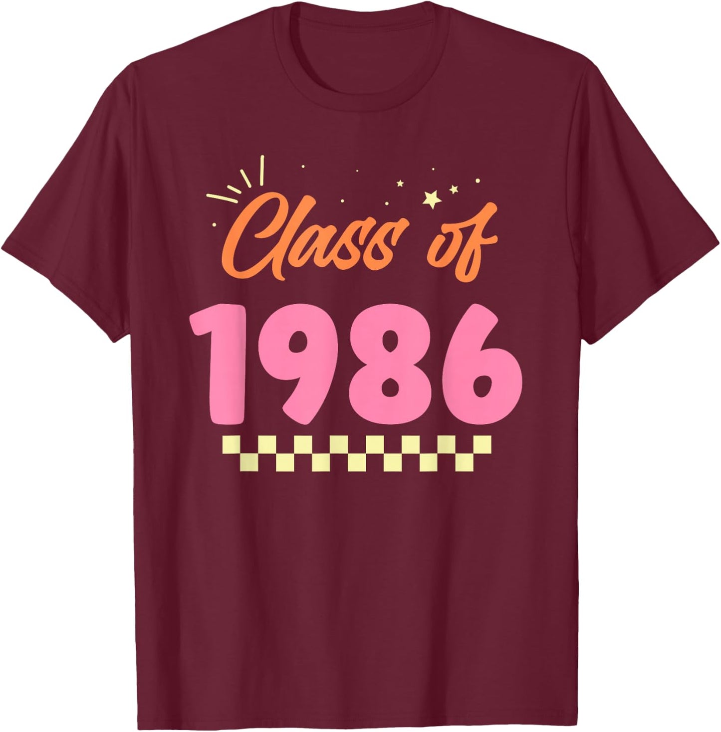 Class Of 1986 School Graduation Meetup Reunion T-Shirt - T-Shirt | Maroon